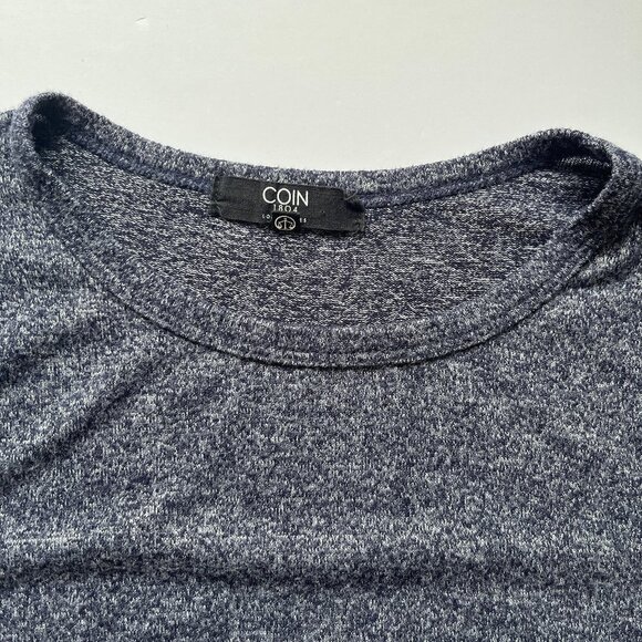 Coin 1804 Sweater Stretch Jersey Knit Los Angeles Blue Shirt Front Knot Sz S - Picture 9 of 12